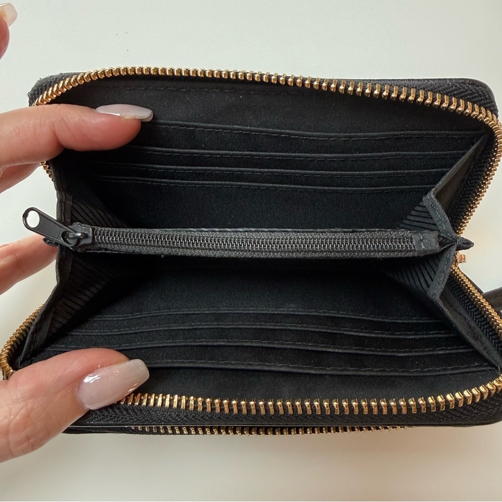 Tahari Black Leather Wallet with Gold Accents - Picture 4 of 9